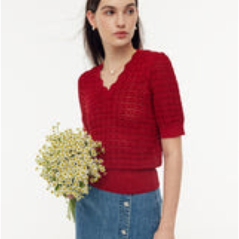 Tencel Sequins Openwork Women Knit Top